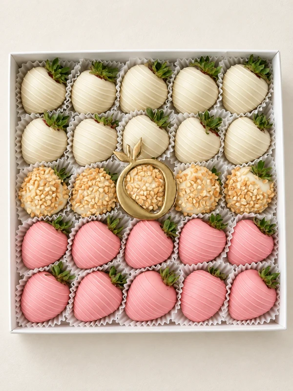 Клубничный бокс "Милка" — «Клубничный бокс Милка» — клубничный бокс Dolce Sweets из 15 ягод клубники в белом шоколаде и 10 ягод…